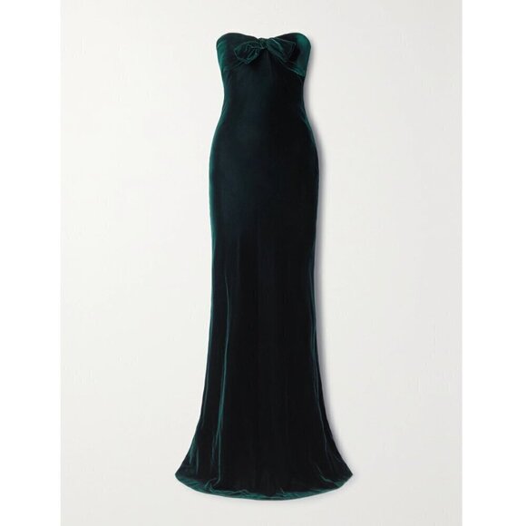 Ralph Lauren Purple Label Niles Strapless Velvet Evening Dress - Picture 1 of 12
